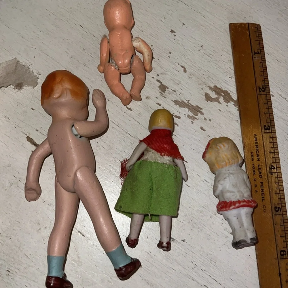 Lot Vintage Japan bisque & Composition jointed dolls